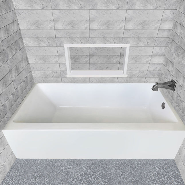 Whitehaus Alcove Soaking Bathtub With Drain Hole Options - WHAB6030-R-WH Whitehaus