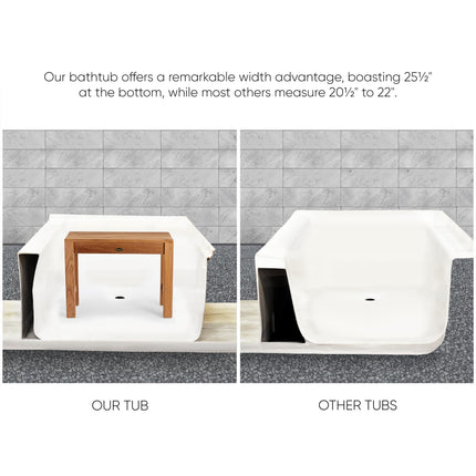 Whitehaus Alcove Soaking Bathtub With Drain Hole Options - WHAB6030-R-WH Whitehaus