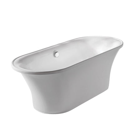 Whitehaus Bathhaus Oval Double Ended Freestanding Lucite Acrylic Bathtub With A Chrome Mechanical Pop-Up Waste - WHBL175BATH Whitehaus