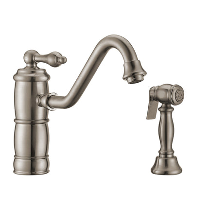 Whitehaus Vintage Iii Plus Single Lever Faucet With Traditional Swivel Spout - WHKTSL3-2200-NT-BN Whitehaus