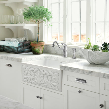 Whitehaus Vintage Iii Plus Single Lever Faucet With Traditional Swivel Spout - WHKTSL3-2200-NT-C Whitehaus