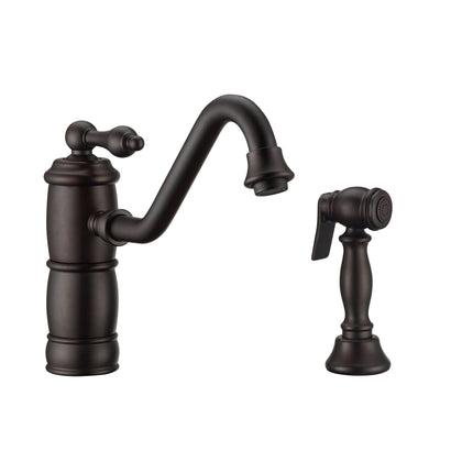 Whitehaus Vintage Iii Plus Single Lever Faucet With Traditional Swivel Spout - WHKTSL3-2200-NT-ORB Whitehaus