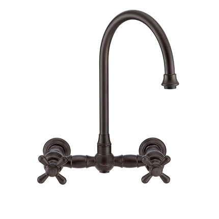 Whitehaus Vintage Iii Plus Wall Mount Faucet With A Long Gooseneck Swivel Spout - WHKWCR3-9301-NT-ORB Whitehaus