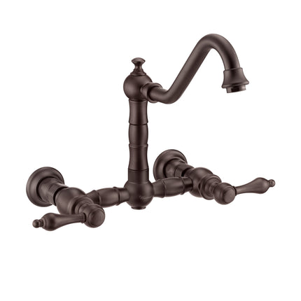 Whitehaus Vintage Iii Plus Wall Mount Faucet With A Long Gooseneck Swivel Spout - WHKWLV3-9402-NT-ORB Whitehaus