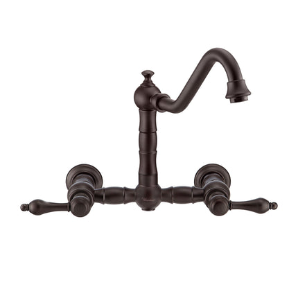 Whitehaus Vintage Iii Plus Wall Mount Faucet With A Long Gooseneck Swivel Spout - WHKWLV3-9402-NT-ORB Whitehaus