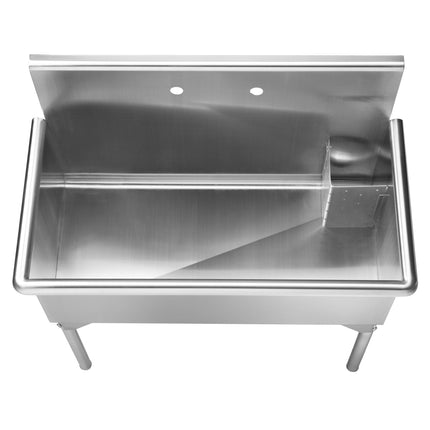 Whitehaus Pearlhaus Brushed Stainless Steel Large, Single Bowl Commerical Freestanding Utility Sink - WHLS3618-NP Whitehaus