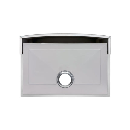 Whitehaus Noah'S Collection Brushed Stainless Steel Commercial Single Bowl Sink With An Arched Front Apron - WHNCMAP3021 Whitehaus
