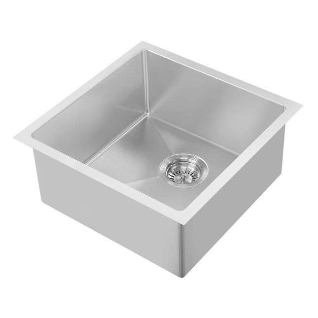 Noah Plus 16 gauge Single Bowl-Brushed Steel-Linen Textured Dual-Mount Sink Set,WHNPL1818-BSS Whitehaus