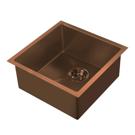 Noah Plus 16 gauge Single Bowl-Copper Finish- Linen Textured Dual-Mount Sink Set,WHNPL1818-CO Whitehaus