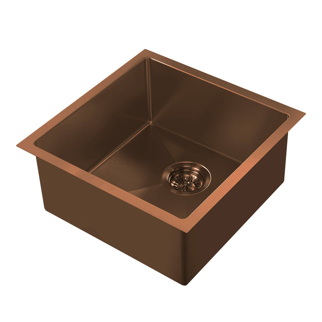 Noah Plus 16 gauge Single Bowl-Copper Finish- Linen Textured Dual-Mount Sink Set,WHNPL1818-CO Whitehaus