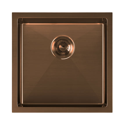 Noah Plus 16 gauge Single Bowl-Copper Finish- Linen Textured Dual-Mount Sink Set,WHNPL1818-CO Whitehaus