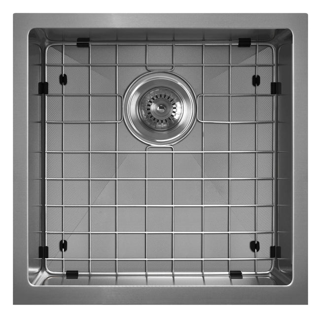 Noah Plus 16 gauge Single Bowl=Gun Metal Finish- Linen Textured Dual-Mount Sink Set,WHNPL1818-GM Whitehaus