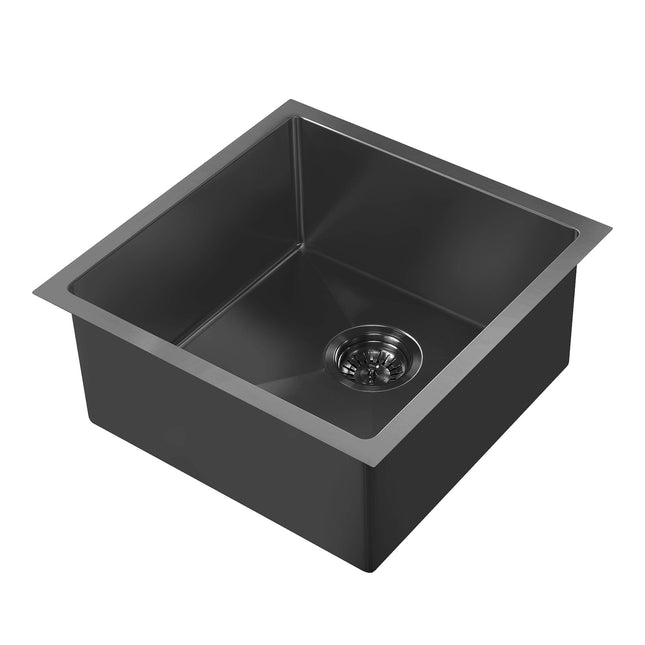 Noah Plus 16 gauge Single Bowl-Matte Black Textured Dual-Mount Sink Set,WHNPL1818-MBLK Whitehaus