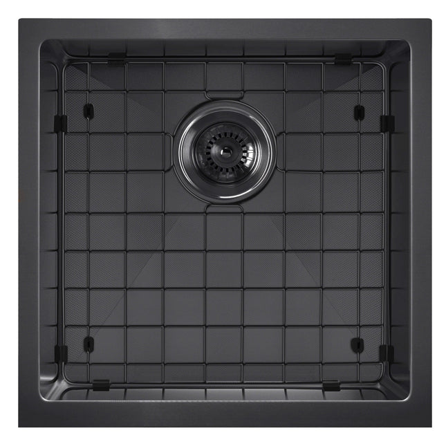 Noah Plus 16 gauge Single Bowl-Matte Black Textured Dual-Mount Sink Set,WHNPL1818-MBLK Whitehaus