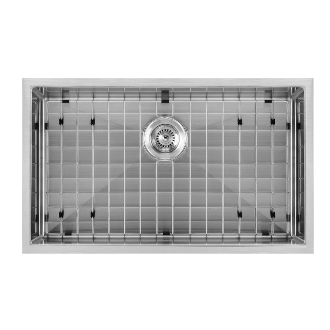 Noah Plus Heavy Duty-Brushed Steel-, 6 Gauge frame, Single Bowl Dual-Mount Sink Set,WHNPL2718-BSS Whitehaus