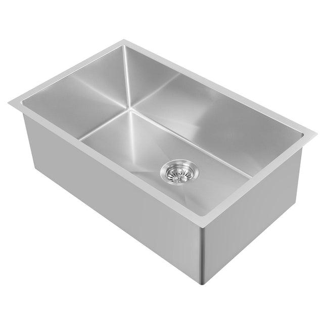 Noah Plus 16 gauge-Brushed Steel- Single Bowl Linen Textured Dual-Mount Sink Set,WHNPL2918-BSS Whitehaus