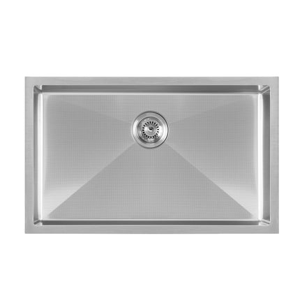 Noah Plus 16 gauge-Brushed Steel- Single Bowl Linen Textured Dual-Mount Sink Set,WHNPL2918-BSS Whitehaus