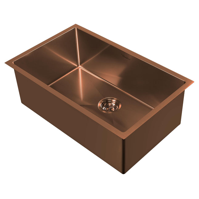 Noah Plus 16 gauge-Copper Finish- Single Bowl Linen Textured Dual-Mount Sink Set,WHNPL2918-CO Whitehaus