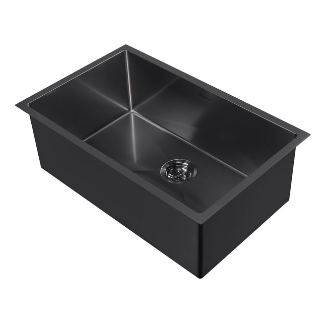 Noah Plus 16 gauge-Matte Black- Single Bowl Matte Textured Dual-Mount Sink Set,WHNPL2918-MBLK Whitehaus