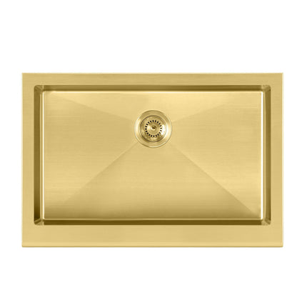 Noah Plus 16 gauge-Brass Finish- Single Bowl Undermount Sink Set with a seamless customized front Apron,WHNPL3020-B Whitehaus