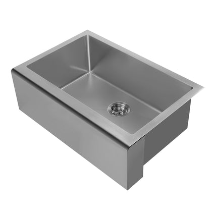 Whitehaus WHNPL3020-GM-Gun Metal Finish- Noah Plus 16 gauge Single Bowl Undermount Sink Set with a seamless customized front Apron Whitehaus
