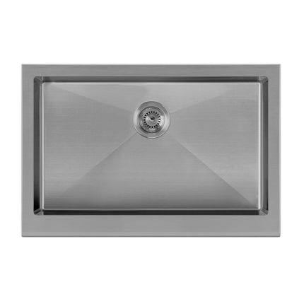Whitehaus WHNPL3020-GM-Gun Metal Finish- Noah Plus 16 gauge Single Bowl Undermount Sink Set with a seamless customized front Apron Whitehaus