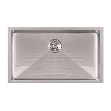 Whitehaus Noah Plus Heavy Duty, 6 Gauge Frame, Single Bowl Dual-Mount Sink Set - WHNPL3318-BSS Whitehaus