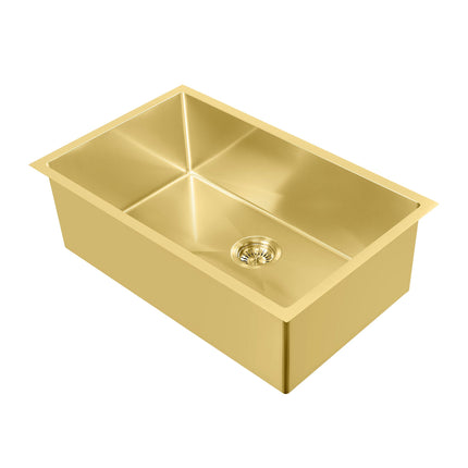 Whitehaus Noah Plus 16 Gauge Single Bowl Linen Textured Dual-Mount Sink Set - WHNPL3318-B Whitehaus