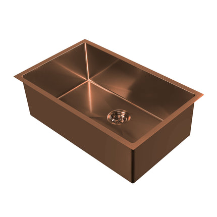 Whitehaus Noah Plus 16 Gauge Single Bowl Linen Textured Dual-Mount Sink Set - WHNPL3318-CO Whitehaus