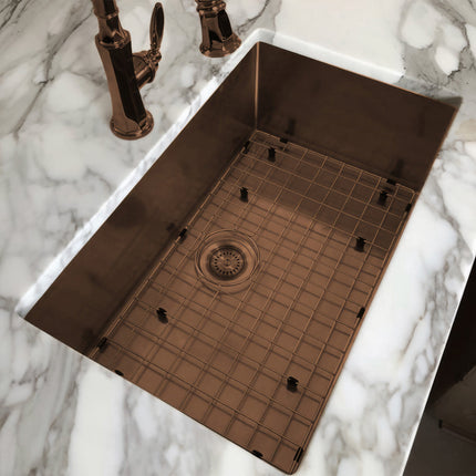 Whitehaus Noah Plus 16 Gauge Single Bowl Linen Textured Dual-Mount Sink Set - WHNPL3318-CO Whitehaus