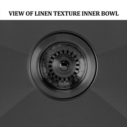 Whitehaus Noah Plus 16 Gauge Single Bowl Linen Textured Dual-Mount Sink Set - WHNPL3318-MBLK Whitehaus