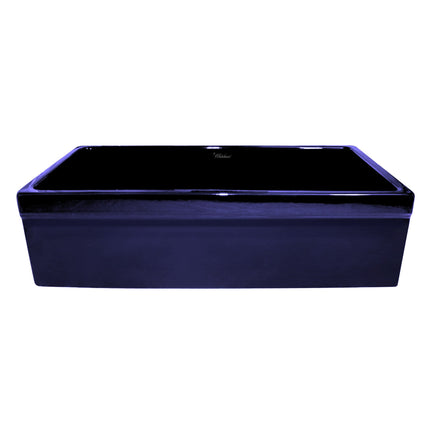 Whitehaus Farmhaus Fireclay Quatro Alcove Large Reversible Sink With Decorative 2 1/2" Lip On One Side - WHQ536-BLUE Whitehaus