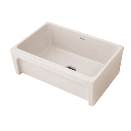 Whitehaus Glencove Fireclay 30" Reversible Sink With Elegant Beveled Front Apron On One Side - WHQ5530-BISCUIT Whitehaus