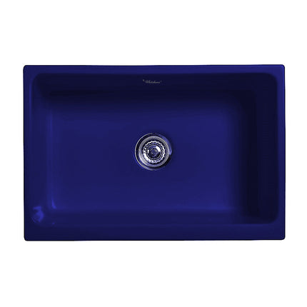 Whitehaus Glencove Fireclay 30" Reversible Sink With Elegant Beveled Front Apron On One Side - WHQ5530-BLUE Whitehaus