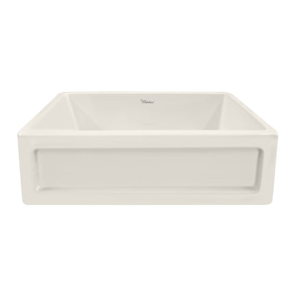 Whitehaus Shakerhaus 33" Reversible Kitchen Fireclay Sink With Shaker Design Front Apron On One Side - WHQ5550-BISCUIT Whitehaus