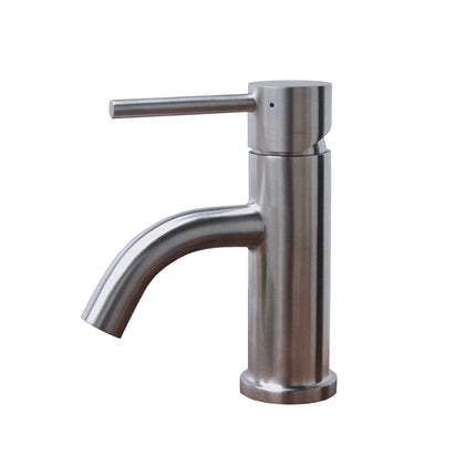 Whitehaus Waterhaus Solid Stainless Steel, Single Hole, Single Lever Lavatory Faucet With Matching Pop-Up Waste - WHS0111-SB-BSS Whitehaus