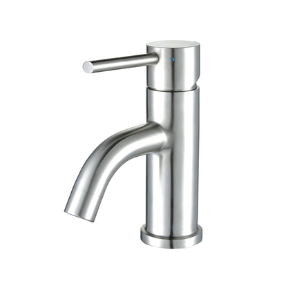 Whitehaus Waterhaus Solid Stainless Steel, Single Hole, Single Lever Lavatory Faucet With Matching Pop-Up Waste - WHS0111-SB-PSS Whitehaus