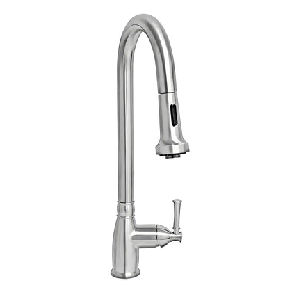 Whitehaus Waterhaus Lead Free Solid Stainless Steel Single-Hole Faucet With Gooseneck Swivel Spout - WHS6800-PDK-PSS Whitehaus