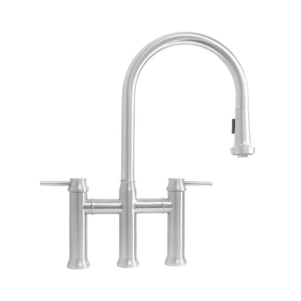 Whitehaus Waterhaus Lead Free Solid Stainless Steel Single-Hole Faucet With Gooseneck Swivel Spout - WHS6900-PDK-PSS Whitehaus