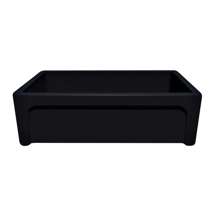 Whitehaus Glencove St. Ives 33" Front Apron Fireclay Sink With An Intricate Vine Design - WHSIV3333-BLACK Whitehaus