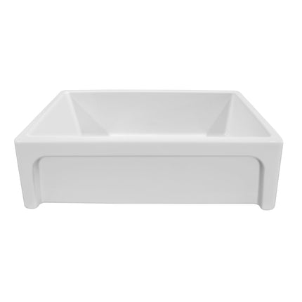 Whitehaus St. Ives Ornamental 33" Reversible Fireclay Kitchen Sink With Intricate Embossed Vine Design Front Apron - WHSIV3333OR-PLATINUM Whitehaus