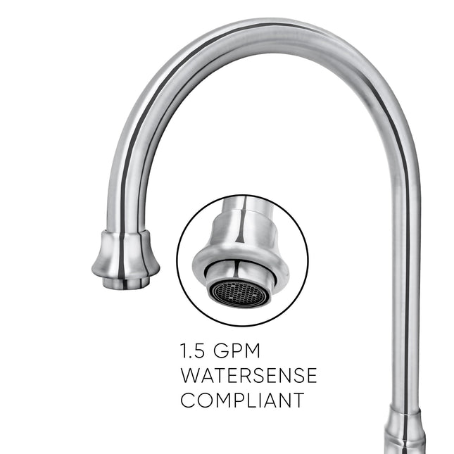 Whitehaus Twisthaus Plus Bridge Faucet With Gooseneck Swivel Spout, Lever Handles And Solid Brass Side Spray - WHTTSLV3-9773-NT-C Whitehaus