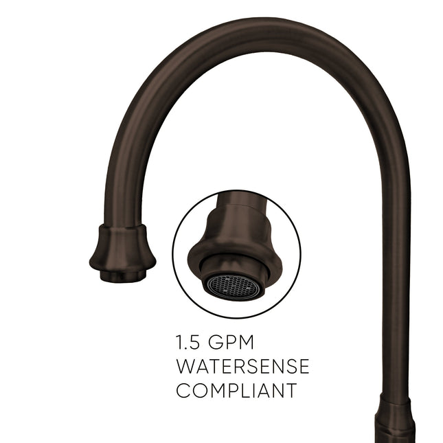 Whitehaus Twisthaus Plus Bridge Faucet With Gooseneck Swivel Spout, Lever Handles And Solid Brass Side Spray - WHTTSLV3-9773-NT-ORB Whitehaus