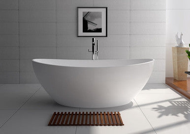 Legion Furniture 71" White Matt Solid Surface  Freestanding Tub WJ8643-W-L Legion Furniture