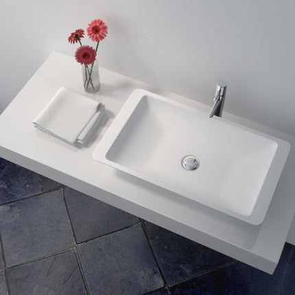 Legion Furniture WJ9002 23.6" Solid Surface Vessel Sink in White Legion Furniture