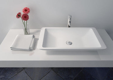 Legion Furniture WJ9002 23.6" Solid Surface Vessel Sink in White Legion Furniture