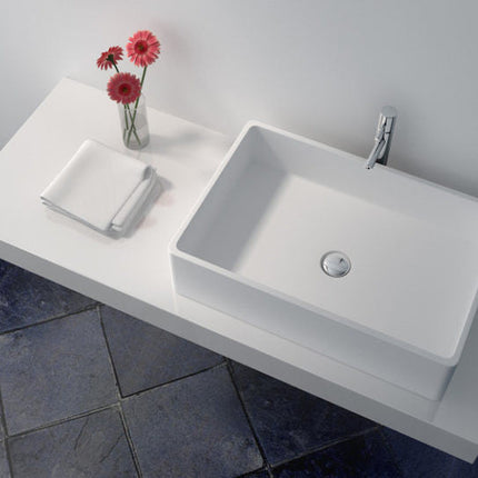 Legion Furniture WJ9009 23.6" Solid Surface Vessel Sink in White Legion Furniture