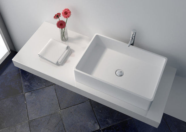 Legion Furniture WJ9009 23.6" Solid Surface Vessel Sink in White Legion Furniture