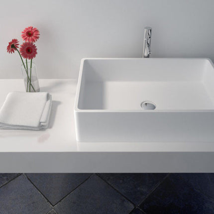 Legion Furniture WJ9009 23.6" Solid Surface Vessel Sink in White Legion Furniture