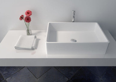 Legion Furniture WJ9009 23.6" Solid Surface Vessel Sink in White Legion Furniture
